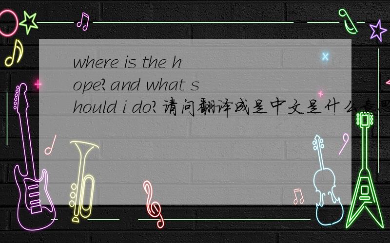 where is the hope?and what should i do?请问翻译成是中文是什么意思?