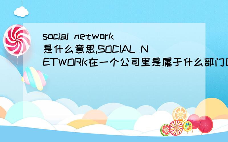 social network是什么意思,SOCIAL NETWORK在一个公司里是属于什么部门呢?